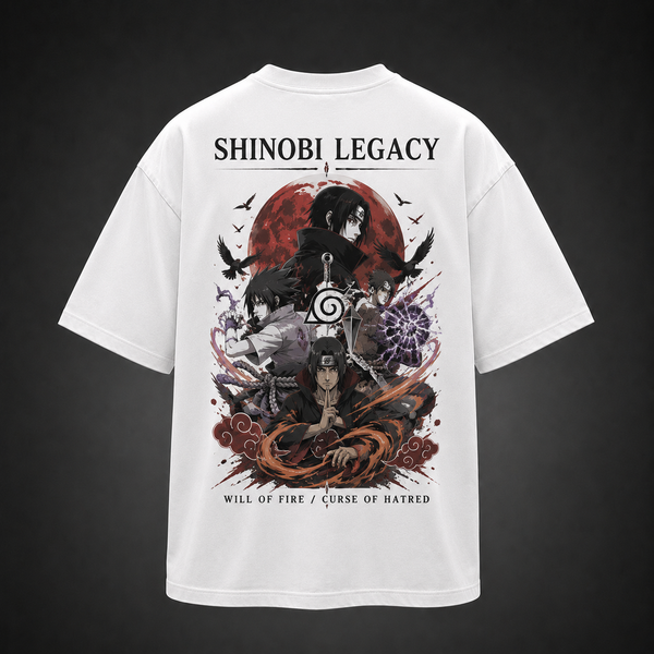 White t-shirt with Itachi Uchiha Naruto Curse Of Hatred graphic – photo 1
