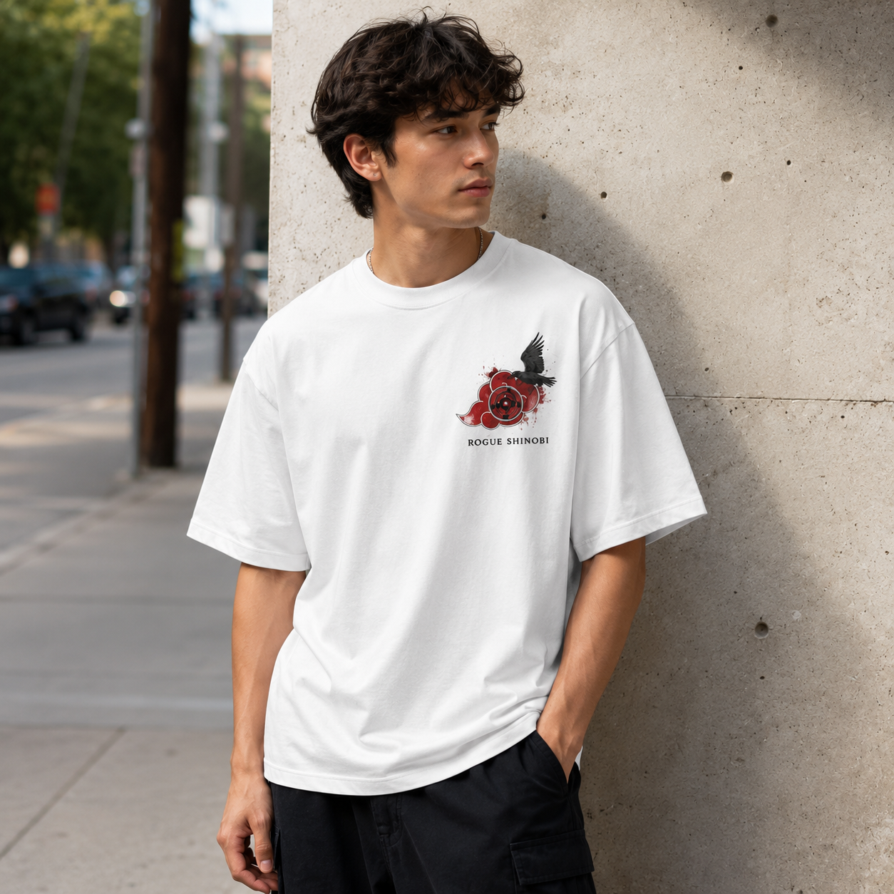 White t-shirt with Itachi Uchiha Naruto Eternal Genjutsu graphic – photo 4