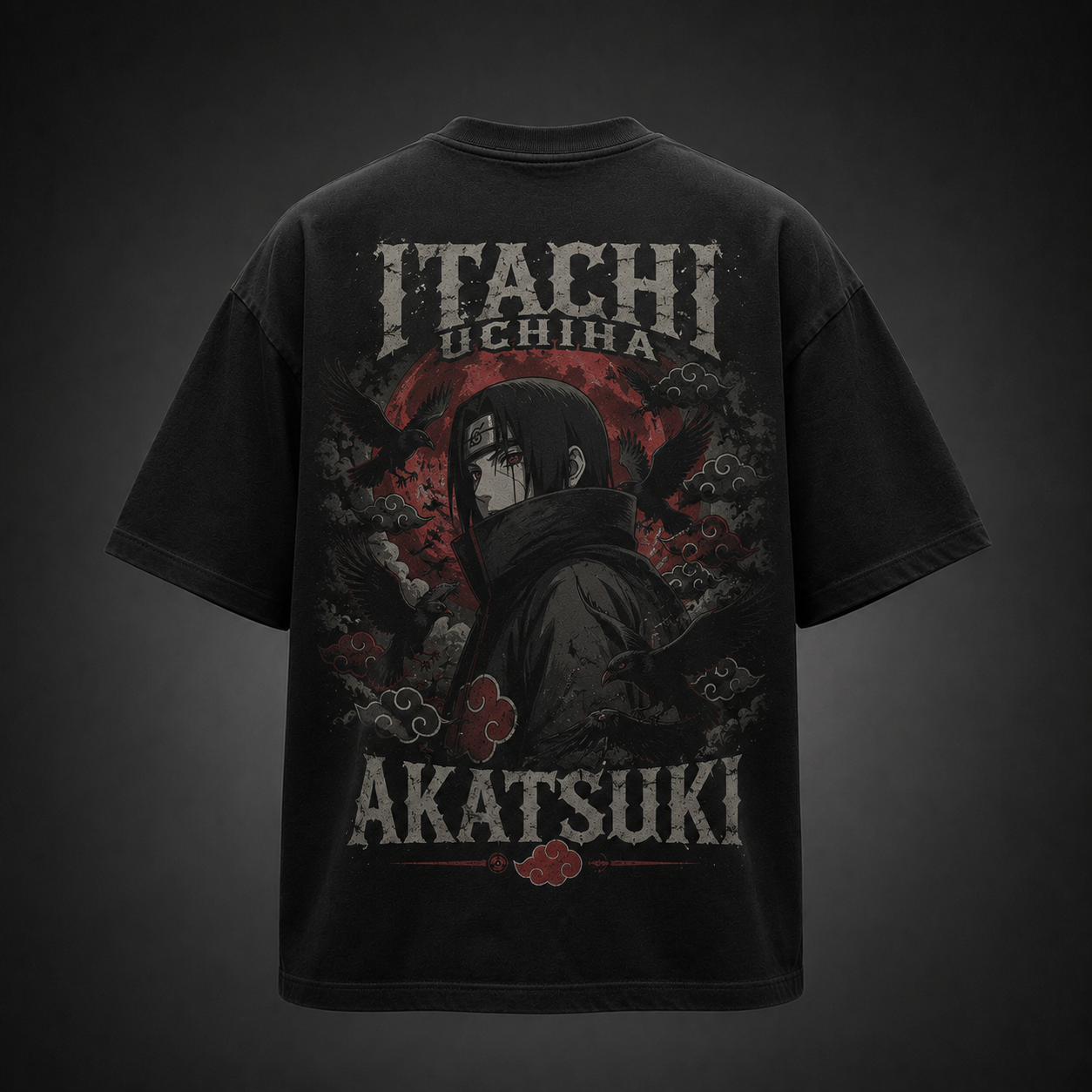 Black t-shirt with Itachi Uchiha Naruto Itachi Akatsuki Crows graphic – photo 1