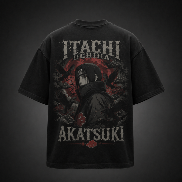 Black t-shirt with Itachi Uchiha Naruto Itachi Akatsuki Crows graphic – photo 1