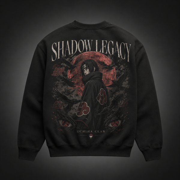 Black sweatshirt with Itachi Uchiha Naruto Shadow Legacy graphic – photo 1