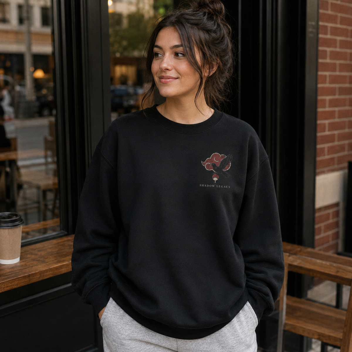 Black sweatshirt with Itachi Uchiha Naruto Shadow Legacy graphic – photo 3