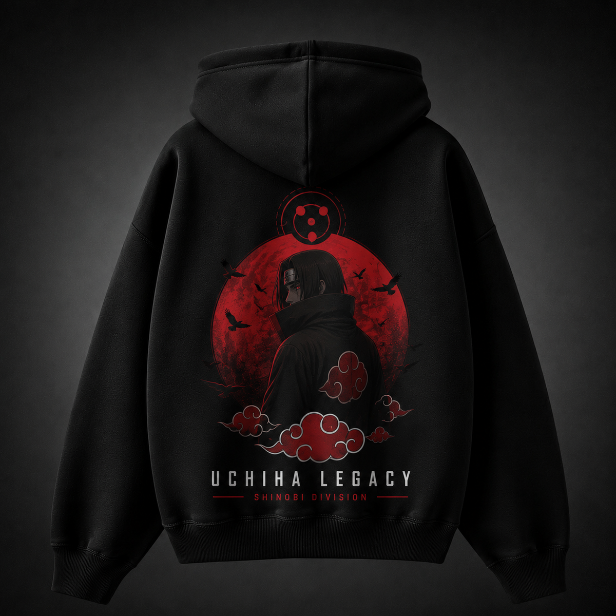 Black hoodie with Itachi Uchiha Naruto Uchiha Legacy graphic – photo 1