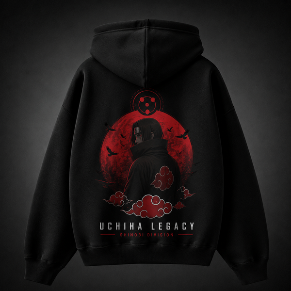 Black hoodie with Itachi Uchiha Naruto Uchiha Legacy graphic – photo 1
