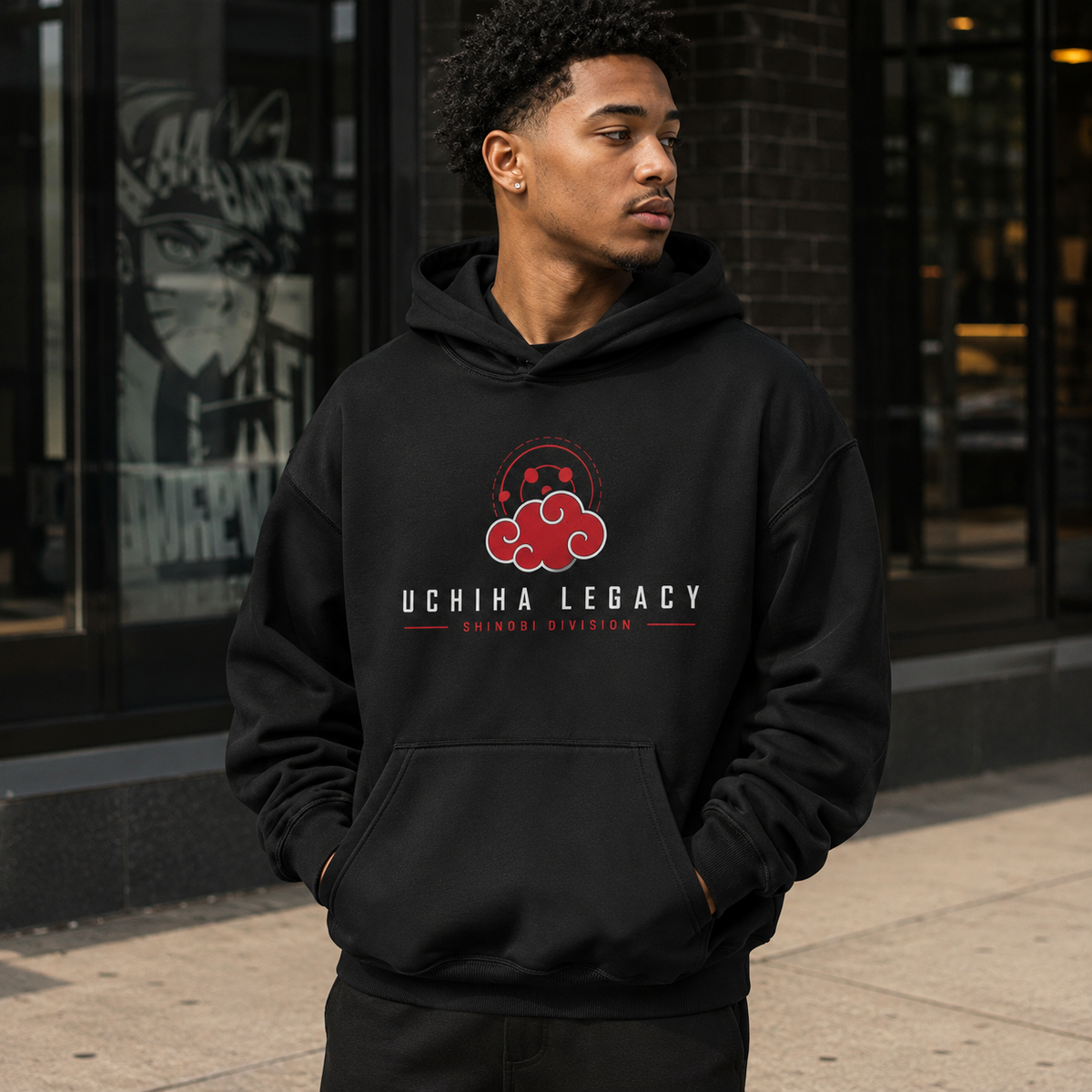 Black hoodie with Itachi Uchiha Naruto Uchiha Legacy graphic – photo 4