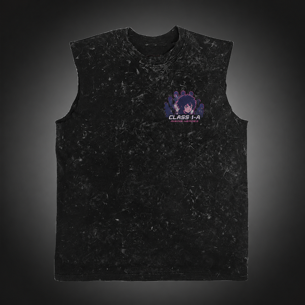 Washed black tank top with Izuku Midoriya/Deku & Katsuki Bakugo My Hero Academia Class 1-A Rising Heroes graphic – photo 2