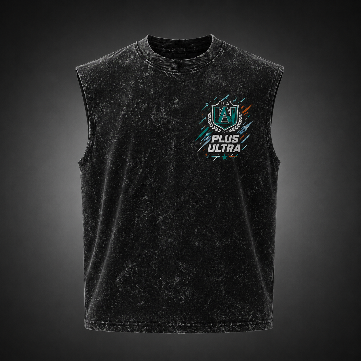Washed black tank top with Izuku Midoriya/Deku & Katsuki Bakugo My Hero Academia U.A. Heroes Class 1-A graphic – photo 2