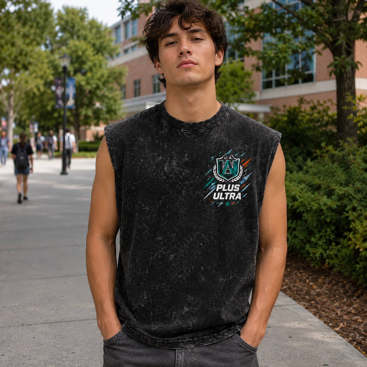 Washed black tank top with Izuku Midoriya/Deku & Katsuki Bakugo My Hero Academia U.A. Heroes Class 1-A graphic – photo 4