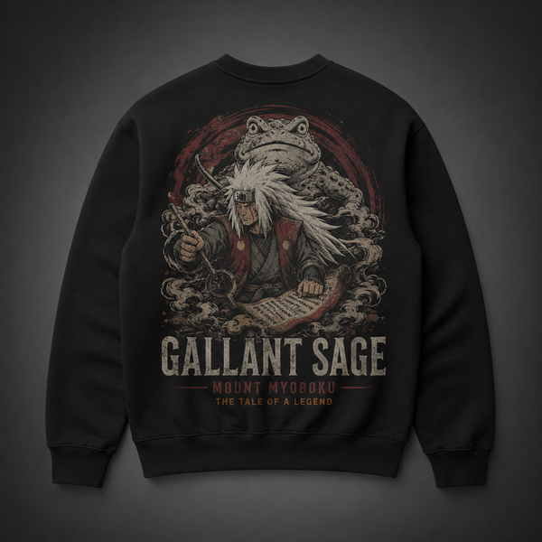 Black sweatshirt with Jiraiya Naruto Gallant Sage graphic – photo 1