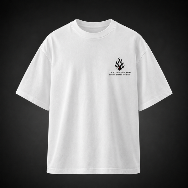 White t-shirt with Jujutsu Kaisen Cursed Energy Crew graphic – photo 2