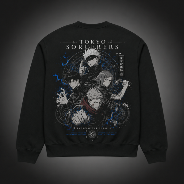 Black sweatshirt with Jujutsu Kaisen Tokyo Sorcerers graphic – photo 1