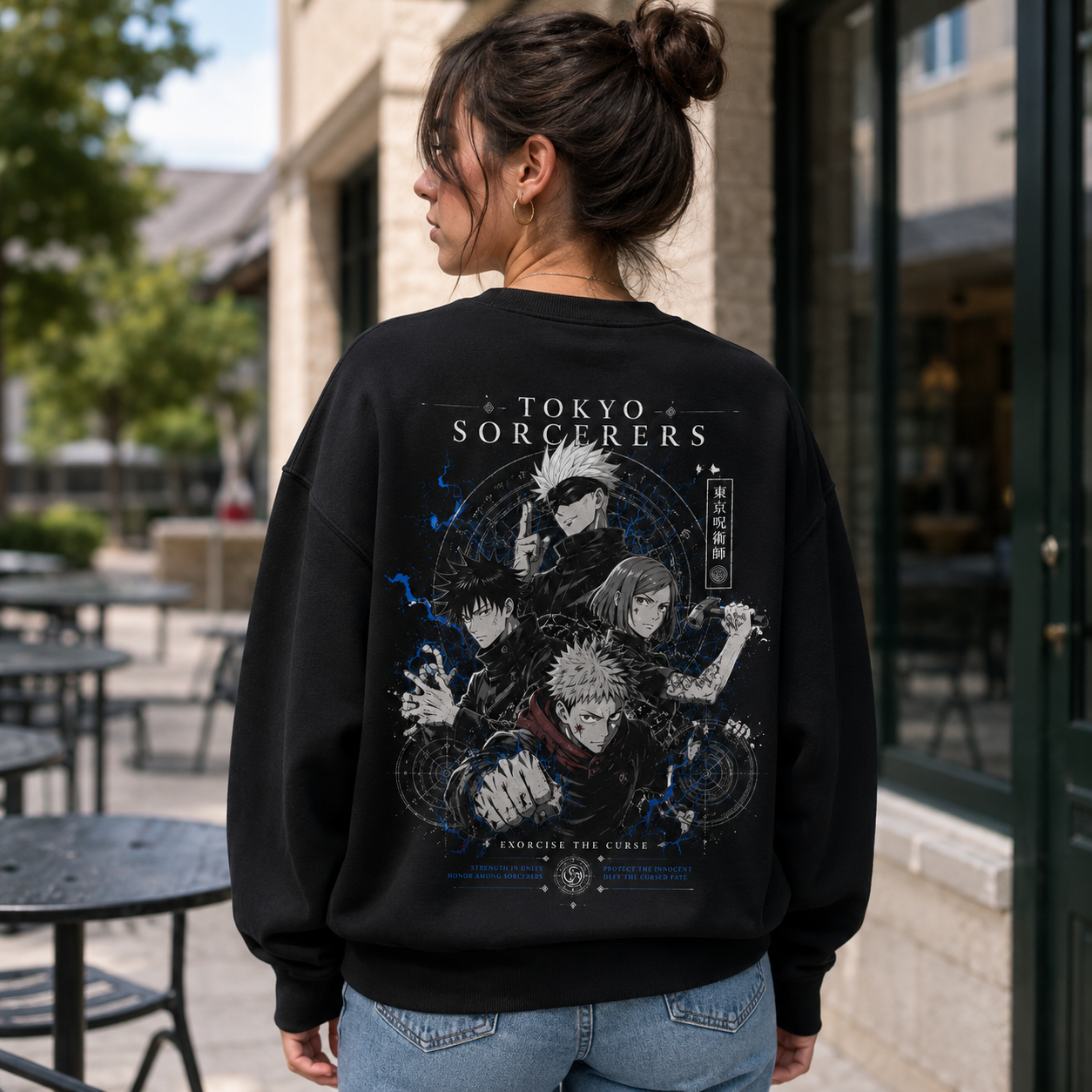 Black sweatshirt with Jujutsu Kaisen Tokyo Sorcerers graphic – photo 3
