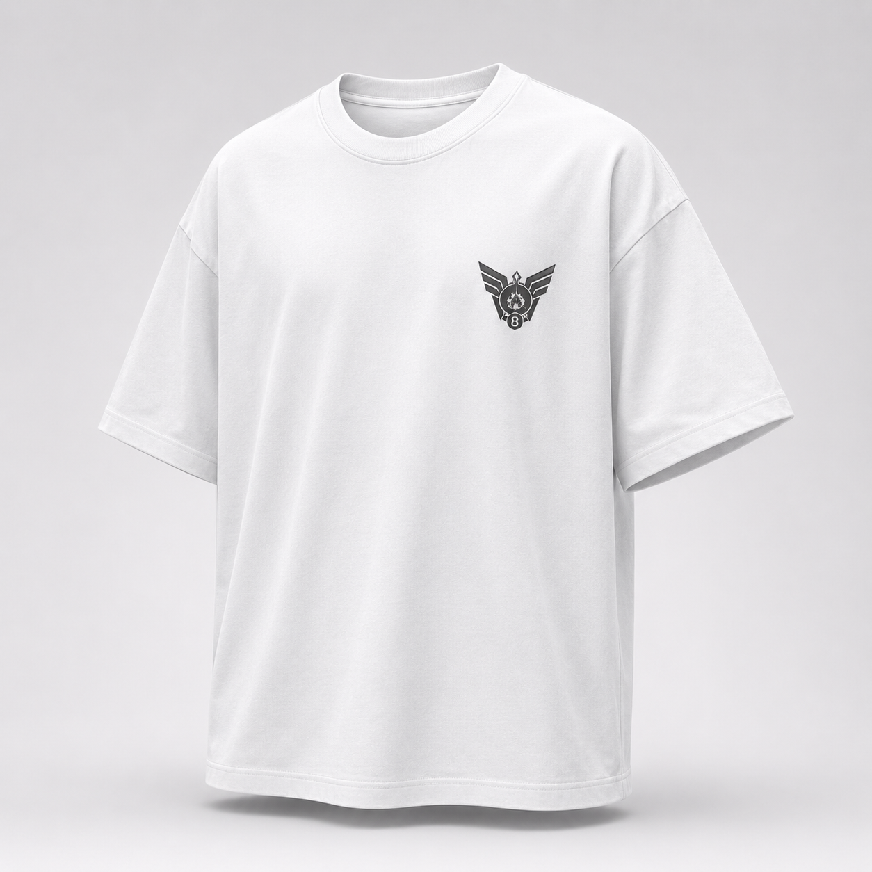 White t-shirt with Kafka Hibino Kaiju No. 8 Defense Force Duality graphic – photo 2