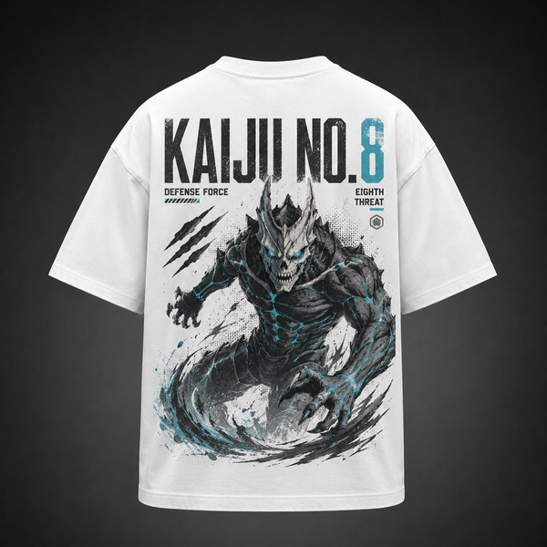 White t-shirt with Kaiju No. 8 Eighth Threat graphic – photo 1