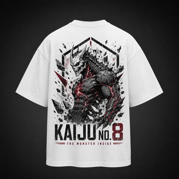 White t-shirt with Kaiju No. 8 The Monster Inside graphic – photo 1