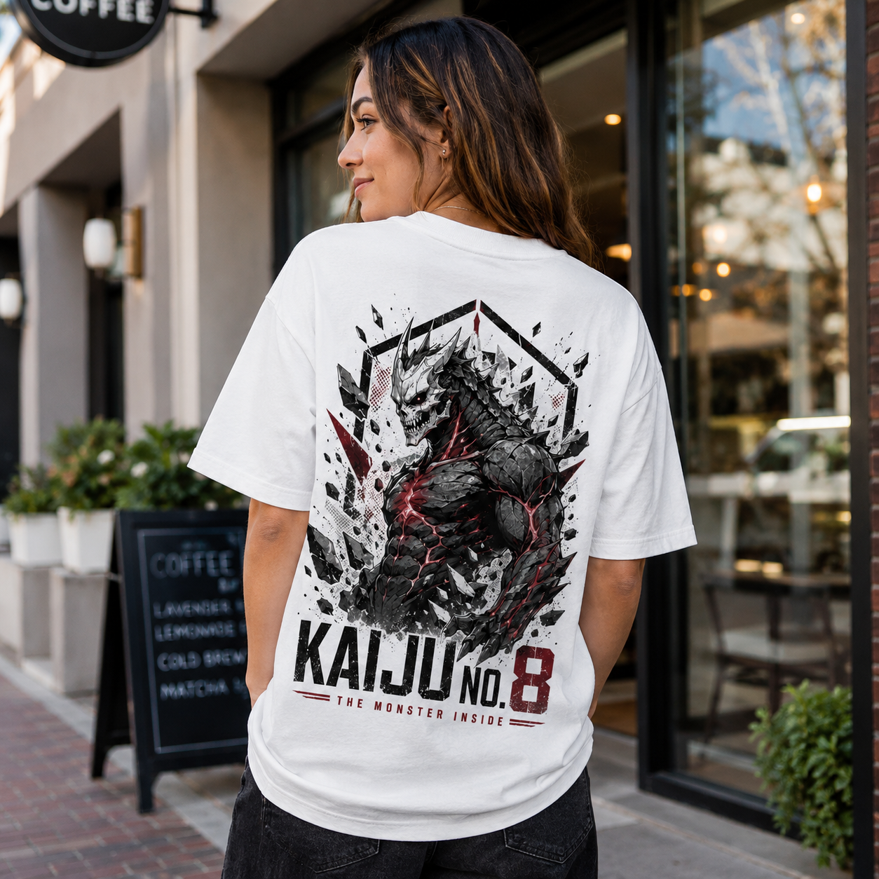 White t-shirt with Kaiju No. 8 The Monster Inside graphic – photo 3