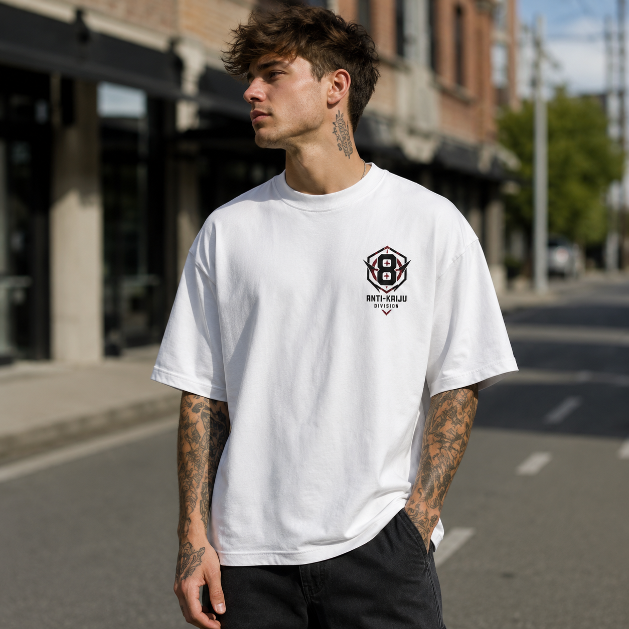 White t-shirt with Kaiju No. 8 The Monster Inside graphic – photo 4