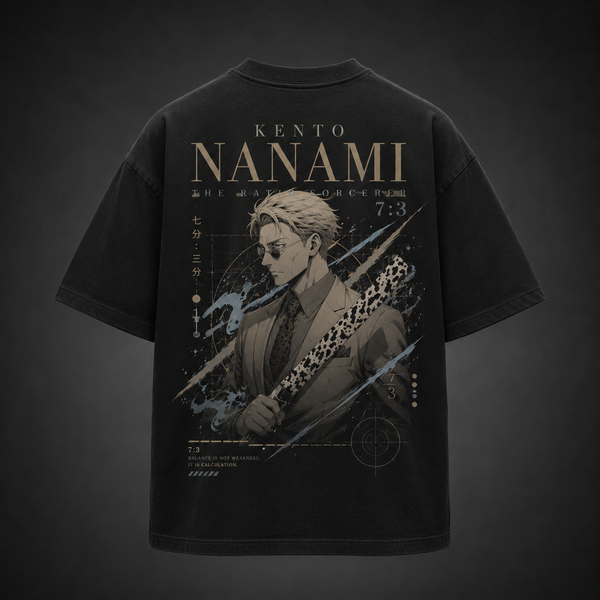 Black t-shirt with Kento Nanami Jujutsu Kaisen Ratio Sorcerer graphic – photo 1