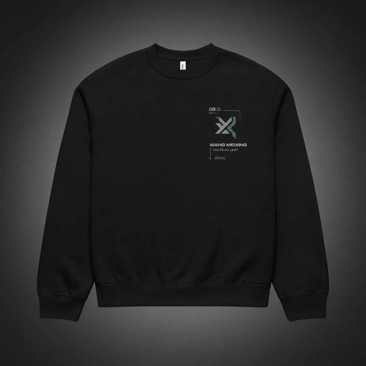 Black sweatshirt with Kikoru Shinomiya Kaiju No. 8 Tactical Response graphic – photo 2