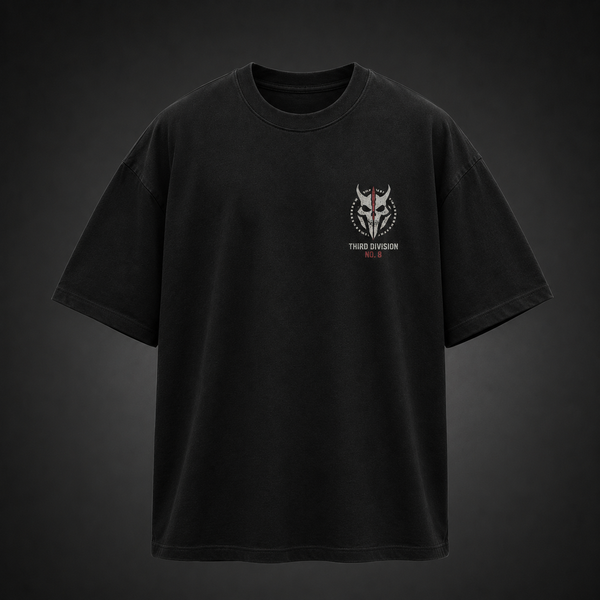 Black t-shirt with Kikoru Shinomiya & Mina Ashiro Kaiju No. 8 Third Division graphic – photo 2