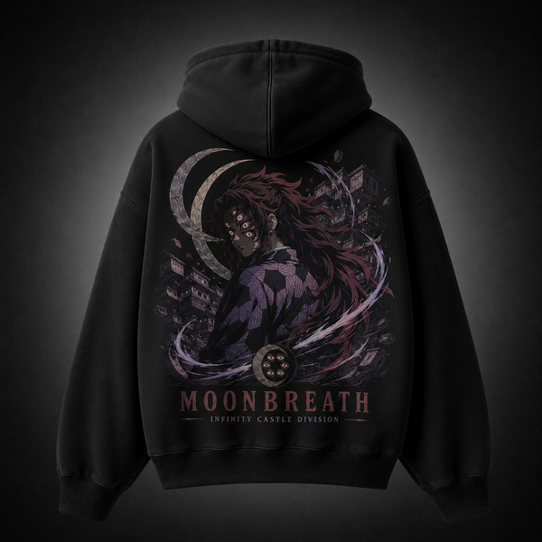 Black hoodie with Kokushibo Demon Slayer Moon Breath graphic – photo 1