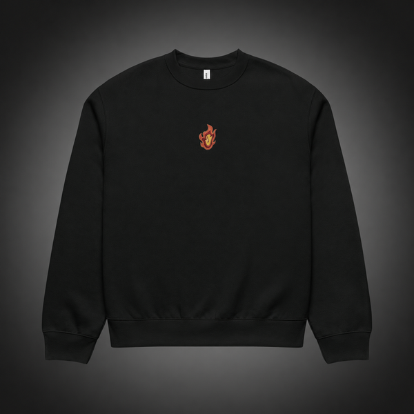 Black sweatshirt with Kyojuro Rengoku Demon Slayer Flame Hashira Portrait graphic – photo 2