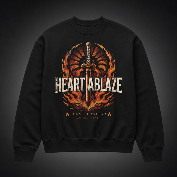 Black sweatshirt with Kyojuro Rengoku Demon Slayer Heart Ablaze Rengoku graphic – photo 2