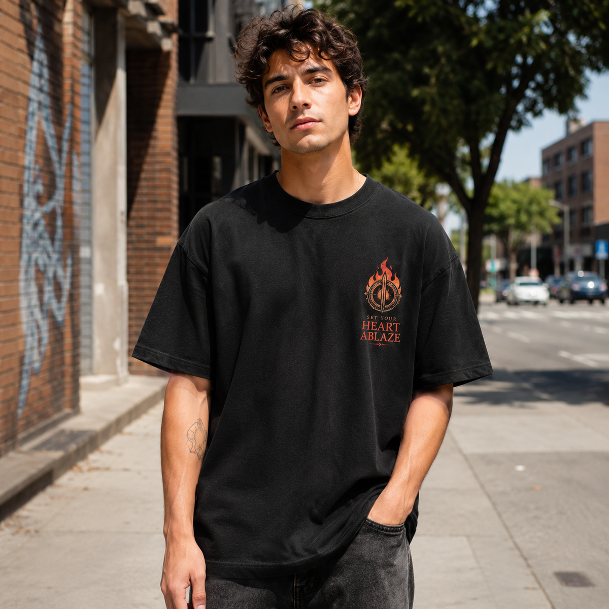 Black t-shirt with Kyojuro Rengoku Demon Slayer Mugen Train Poster graphic – photo 4