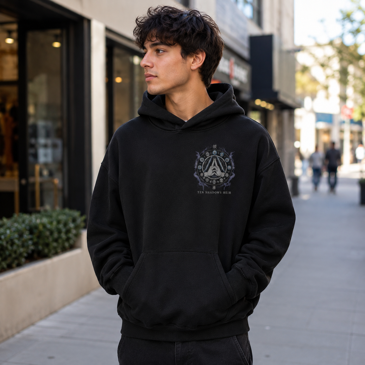 Black hoodie with Megumi Fushiguro Jujutsu Kaisen Ten Shadows Heir graphic – photo 4