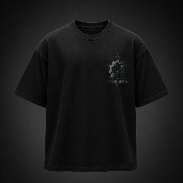 Black t-shirt with Megumi Fushiguro Jujutsu Kaisen Ten Shadows Technique graphic – photo 2