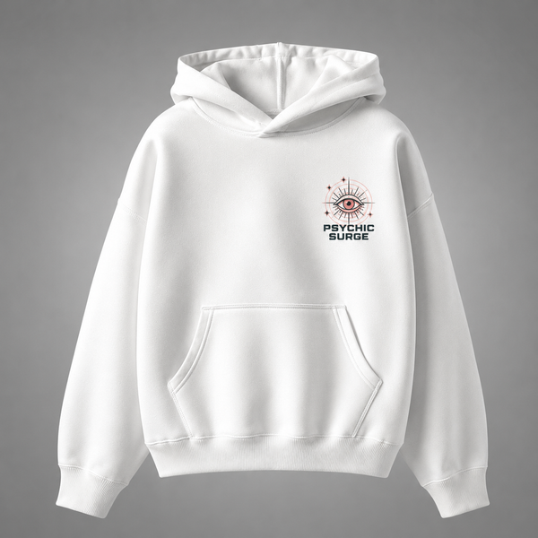 White hoodie with Momo Ayase Dandadan Psychic Surge graphic – photo 2