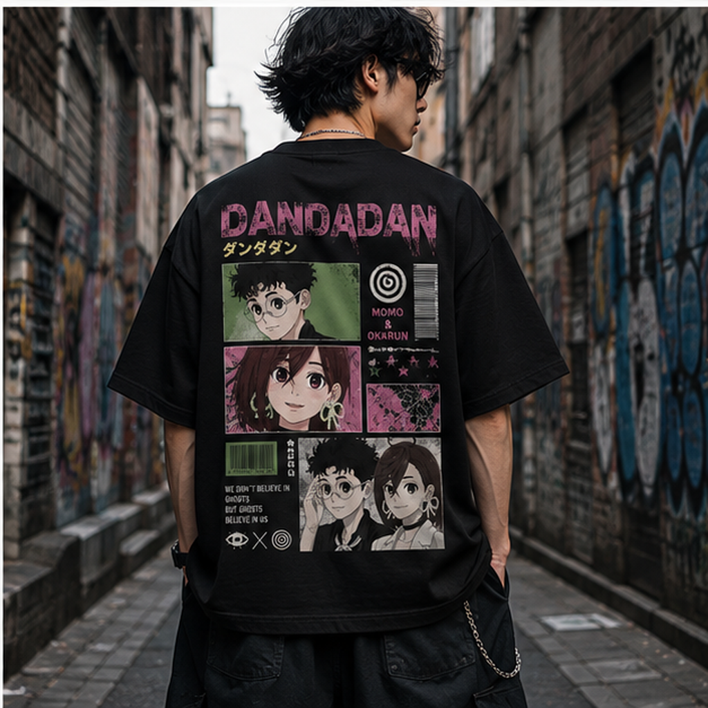 Black t-shirt with Momo Ayase Dandadan Yukinobu Tatsu Cover graphic – photo 3