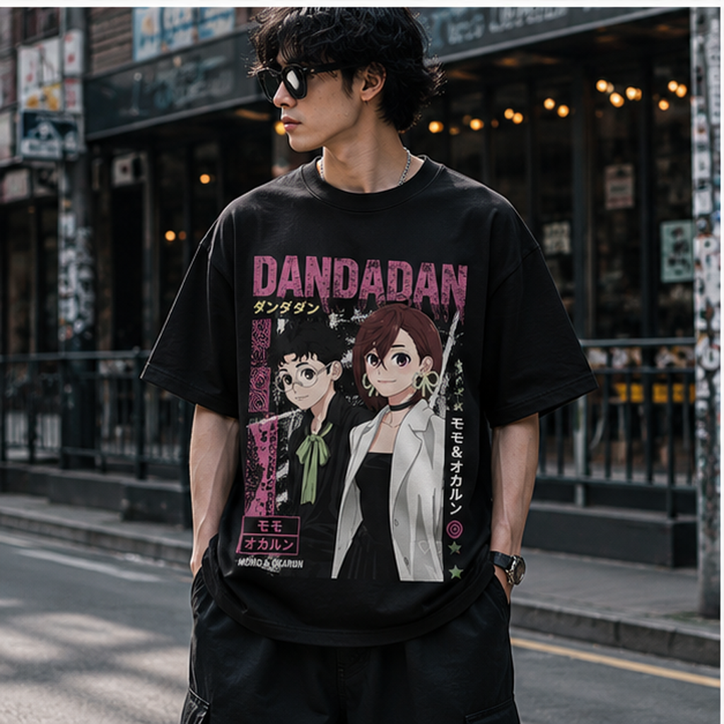 Black t-shirt with Momo Ayase Dandadan Yukinobu Tatsu Cover graphic – photo 4