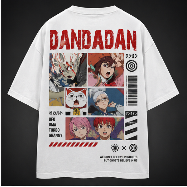 Black t-shirt with Momo Ayase & Ken Takakura Dandadan Momo And Okarun graphic – photo 1