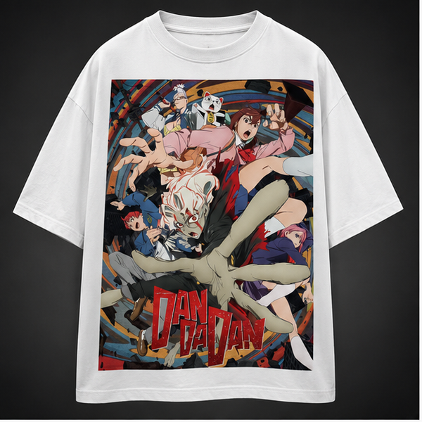 Black t-shirt with Momo Ayase & Ken Takakura Dandadan Momo And Okarun graphic – photo 2