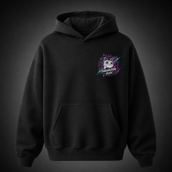 Black hoodie with Momo Ayase & Ken Takakura Dandadan Paranormal Rush graphic – photo 2