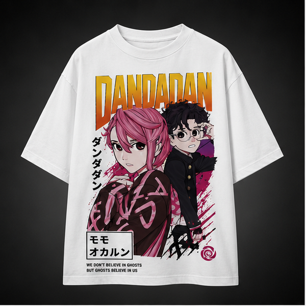 White t-shirt with Momo Ayase & Ken Takakura Dandadan See The Strange graphic – photo 2