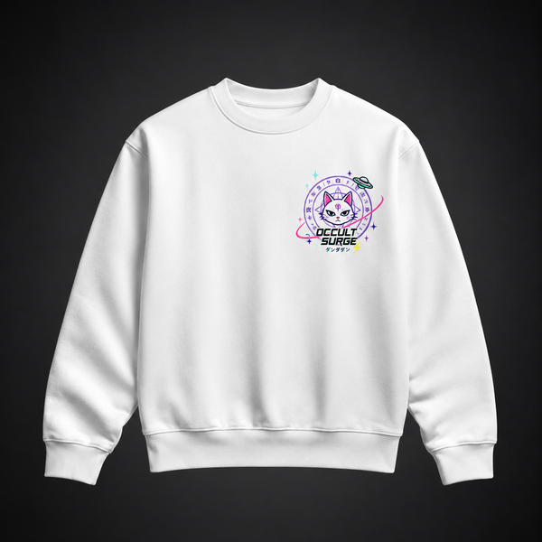 White sweatshirt with Momo Ayase & Okarun Dandadan Occult Surge graphic – photo 2