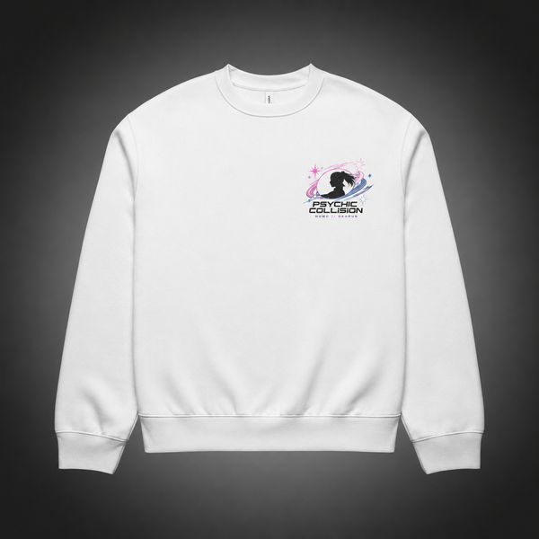 White sweatshirt with Momo Ayase & Okarun Dandadan Psychic Collision graphic – photo 2