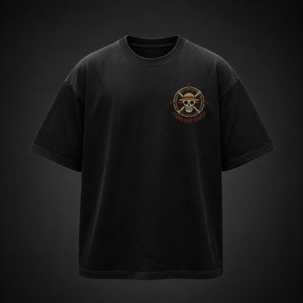 Black t-shirt with Monkey D. Luffy One Piece Chase The Dawn graphic – photo 2