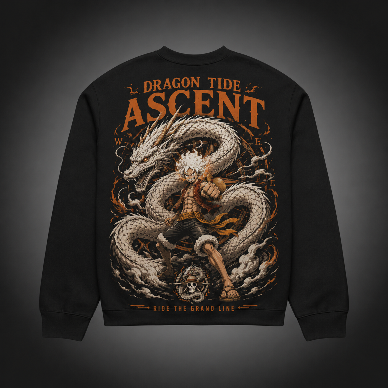 Black sweatshirt with Monkey D. Luffy One Piece Dragon Tide Ascent graphic – photo 1