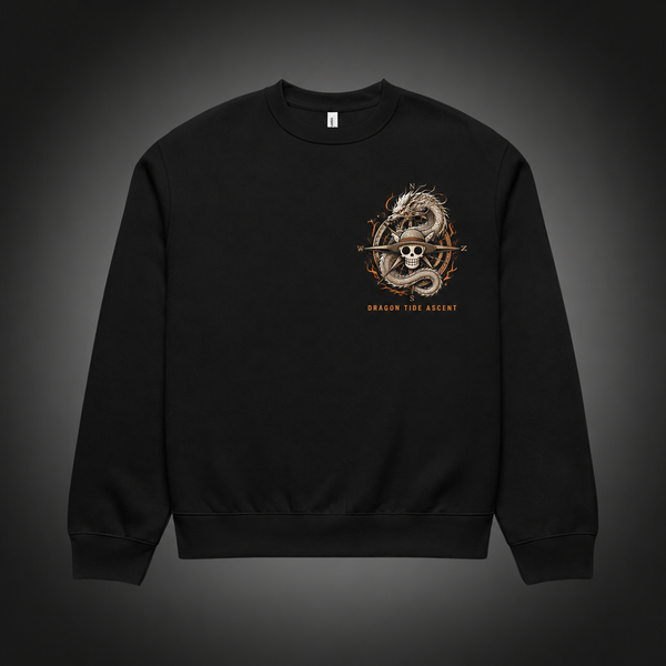 Black sweatshirt with Monkey D. Luffy One Piece Dragon Tide Ascent graphic – photo 2