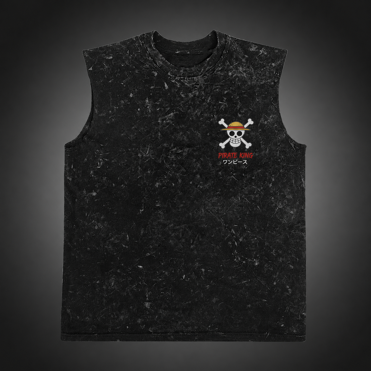 Washed black tank top with Monkey D. Luffy One Piece King Of Pirates graphic – photo 2