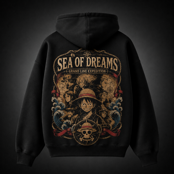 Black hoodie with Monkey D. Luffy One Piece Sea Of Dreams graphic – photo 1