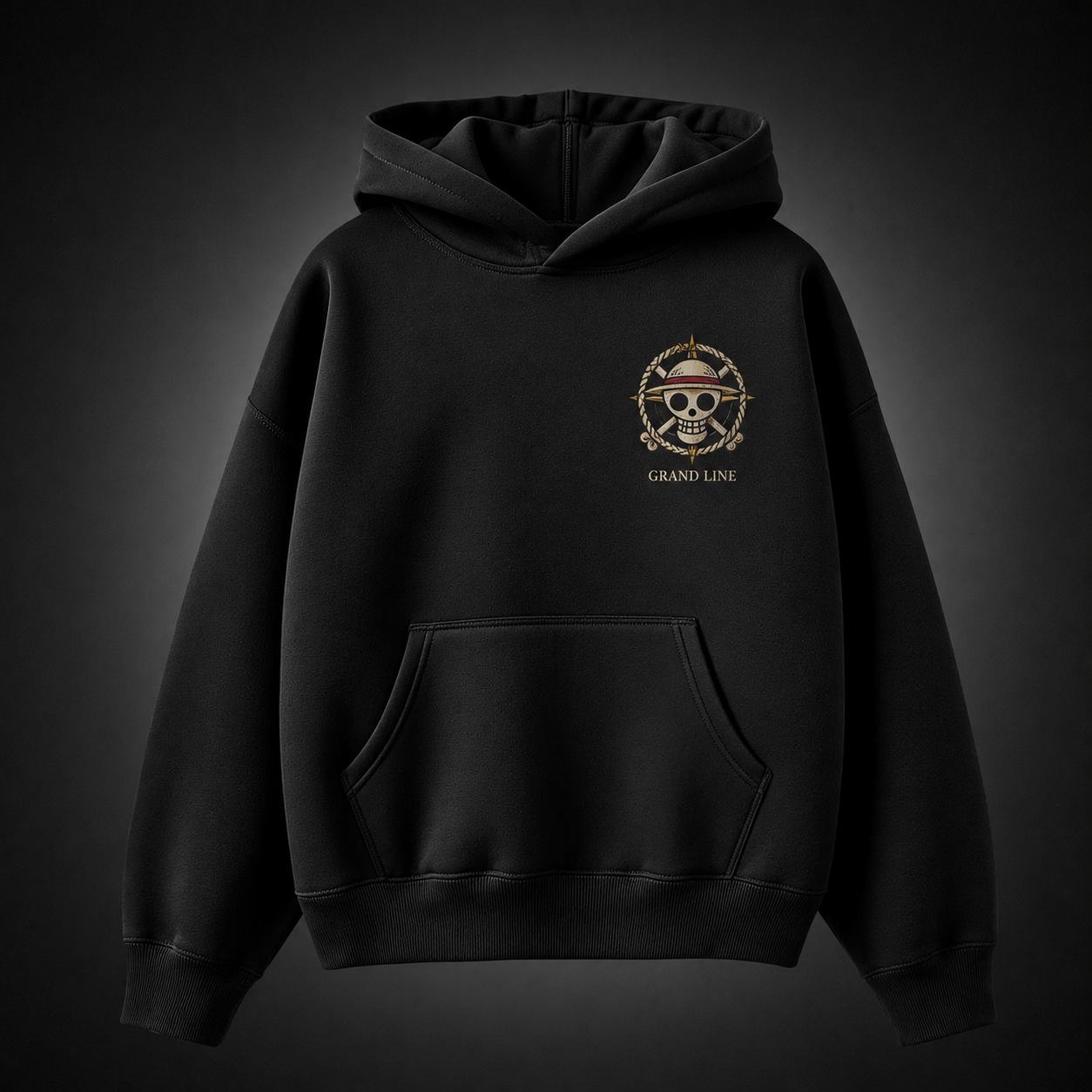 Black hoodie with Monkey D. Luffy One Piece Straw Hat Pirates graphic – photo 2