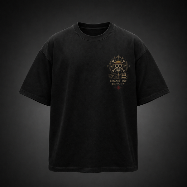 Black t-shirt with Monkey D. Luffy One Piece Straw Hat Pirates graphic – photo 2