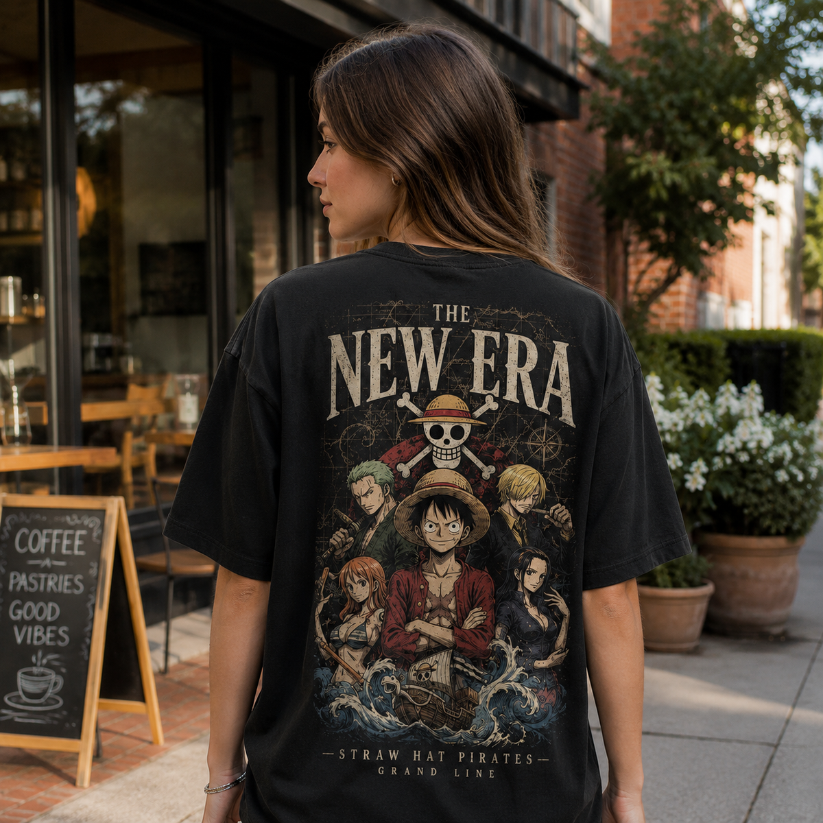 Black t-shirt with Monkey D. Luffy One Piece The New Era graphic – photo 3