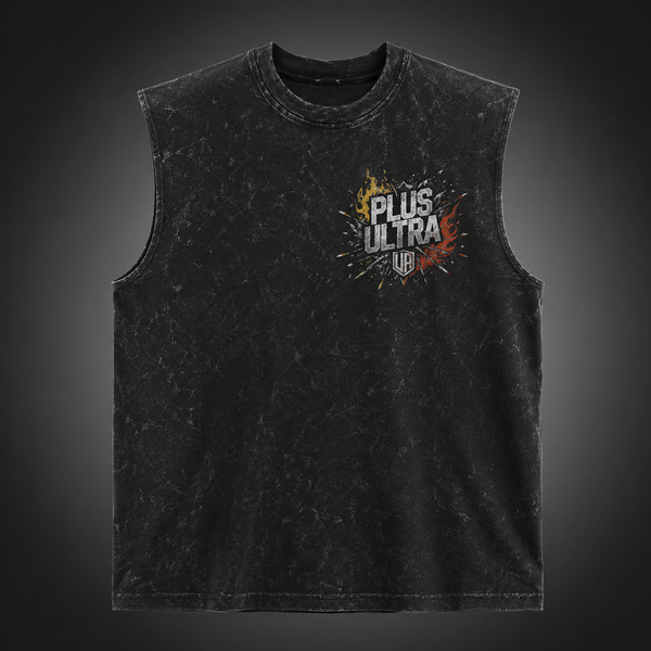 Washed black tank top with My Hero Academia U.A. Heroes Eyes graphic – photo 2