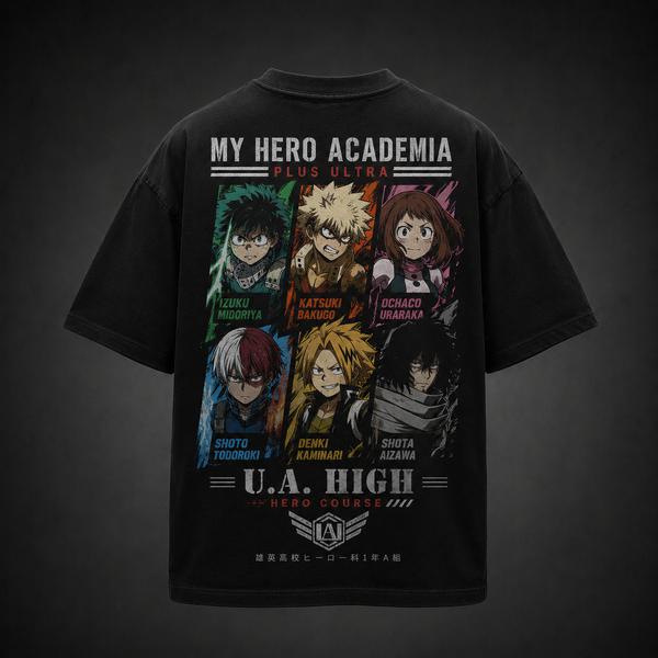 Black t-shirt with My Hero Academia U.A. High Hero Course graphic – photo 1