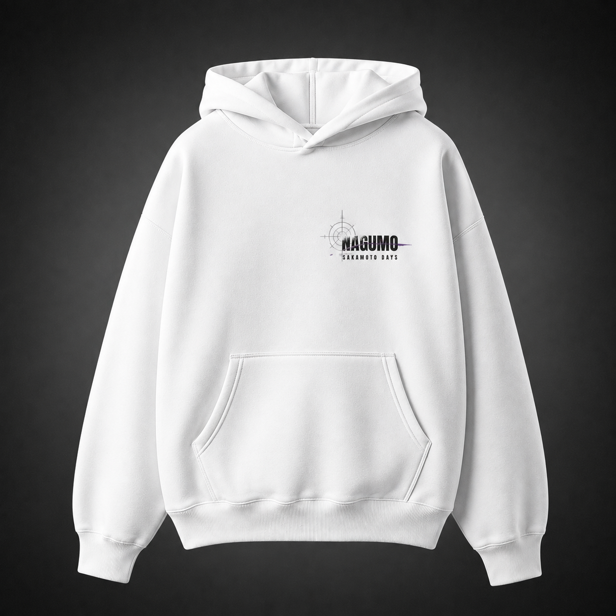 White hoodie with Nagumo Sakamoto Days Nagumo Cards graphic – photo 2